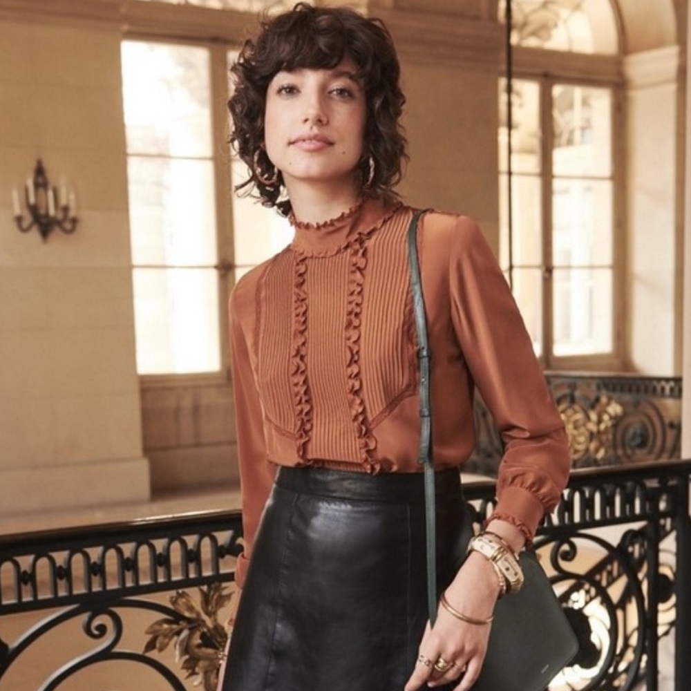 Sezane Jules Silk Blouse Sz36